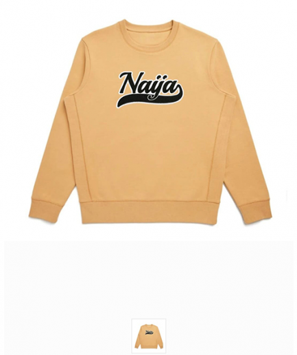 NAIJA-Sweatshirts-Yellow-Global-Organic-Textile-Standard-Cotton-Crewneck-Sweatshirts