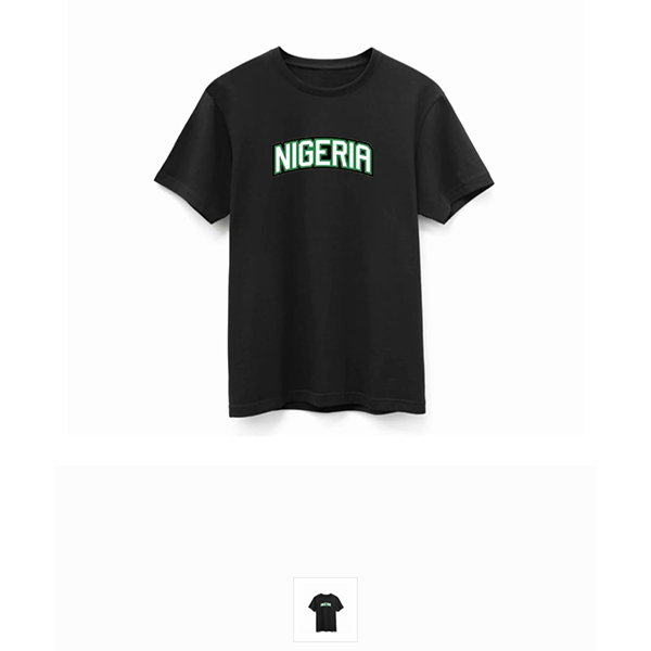 NIGERIA-BLACK-Global-Organic-Textile-Standard-100%-Cotton-Short-Sleeve-T-Shirts