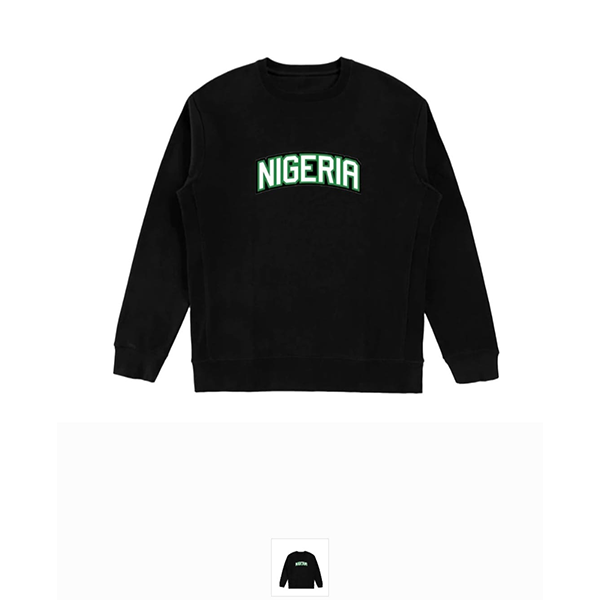 NIGERIA-Sweatshirts-Black-Global-Organic-Textile-Standard-Cotton-Crewneck-Sweatshirts