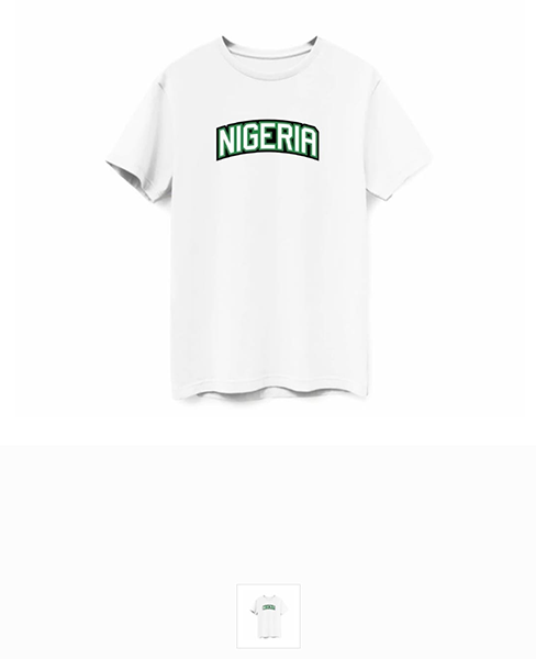 White NIGERIA Global Organic Textile Standard 100% Cotton Short Sleeve T-Shirts