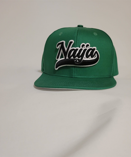 Black--Naija written in green-snapbacks-yeye-hat